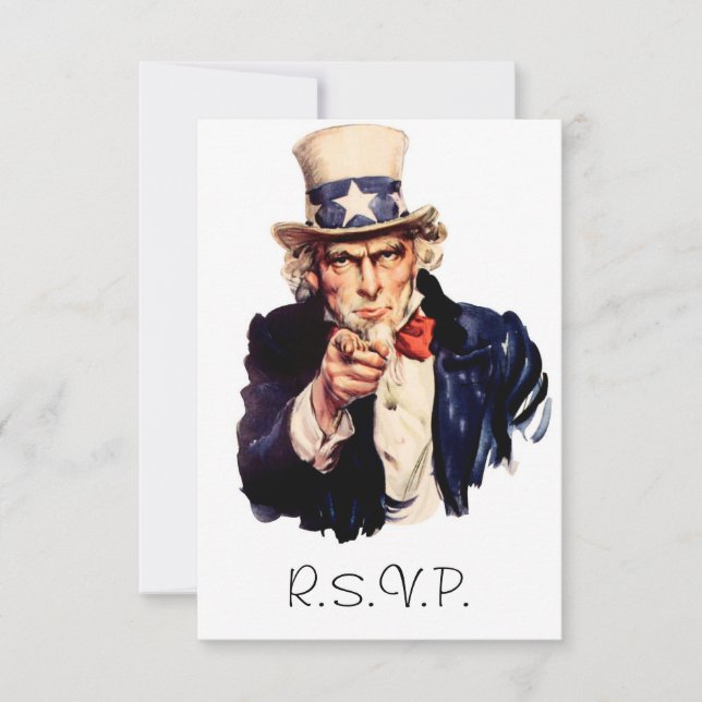 Uncle Sam RSVP Card (Front)