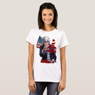 Uncle Sam says: "Do not smoke Mushrooms" on White T-Shirt