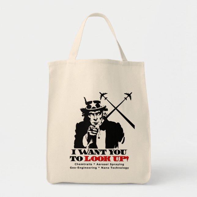 Uncle Sam says I Want You To Look Up Tote Bag (Front)