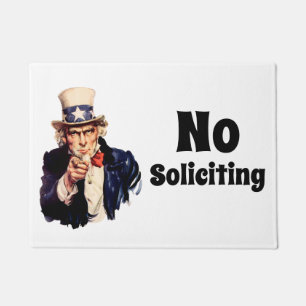 Uncle Sam Says No Soliciting Doormat