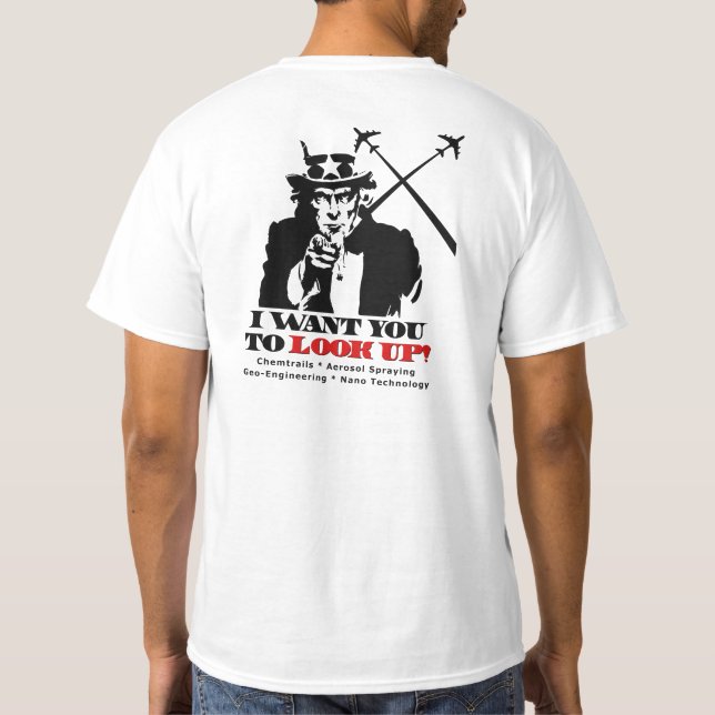 Uncle Sam says Stop Chemtrails T-Shirt (Back)