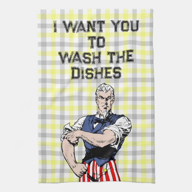 Uncle Sam Says Tea Towel (Vertical)