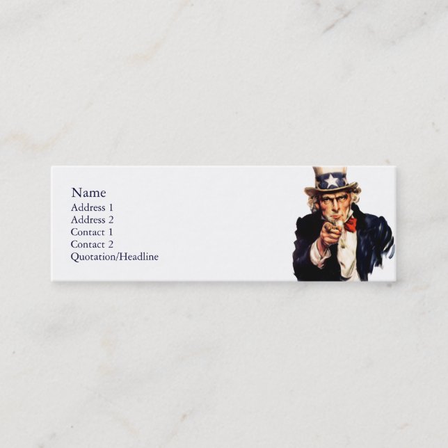 Uncle Sam Skinny Profile Cards (Front)