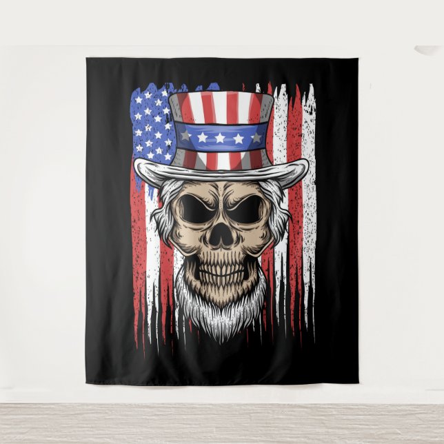 Uncle Sam Skull Tapestry (Front)