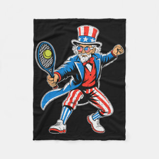 Uncle Sam Softll American Flag Usa Sport 4th Of Ju Fleece Blanket