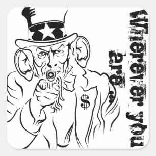 Uncle Sam Square Sticker