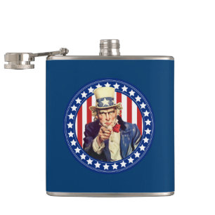 Uncle Sam Stars and Stripes Hip Flask