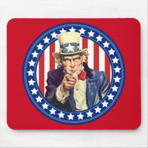 Uncle Sam Stars and Stripes Mouse Mat