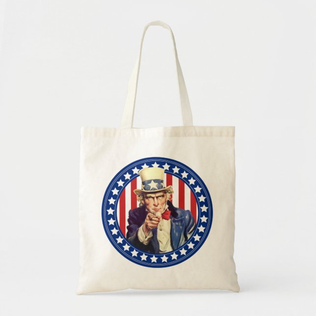 Uncle Sam Stars and Stripes Tote Bag (Front)