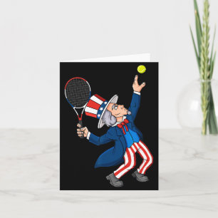 Uncle Sam Tennis 4th Of July Patriotic Boys Girls Card