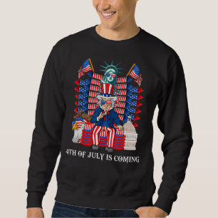 Uncle Sam Throne 4th Of July Usa Patriotic Boys Ki Sweatshirt