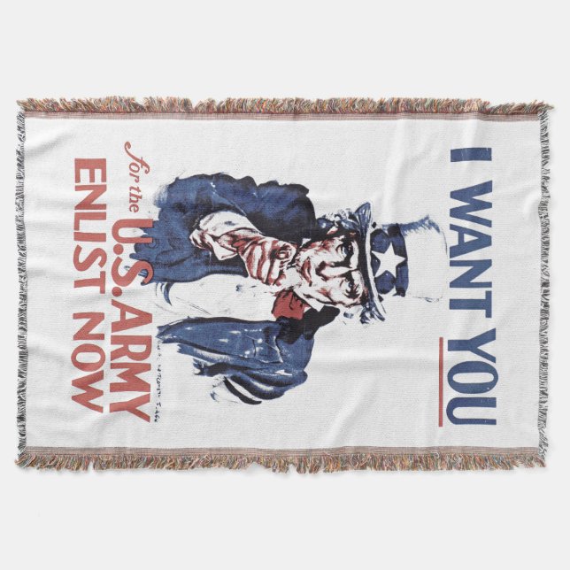 Uncle Sam Throw Blanket (Front)
