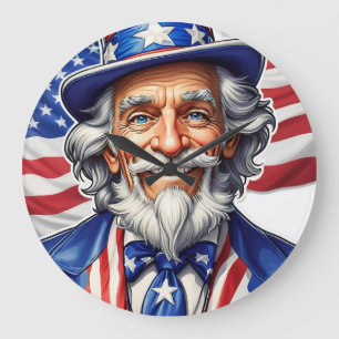 Uncle Sam USA Large Clock