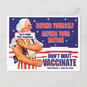 Uncle Sam Vaccinate Let's Fight This Together Post Postcard