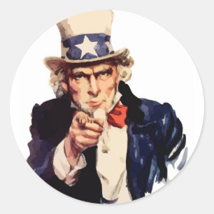 Uncle Sam Vector Classic Round Sticker