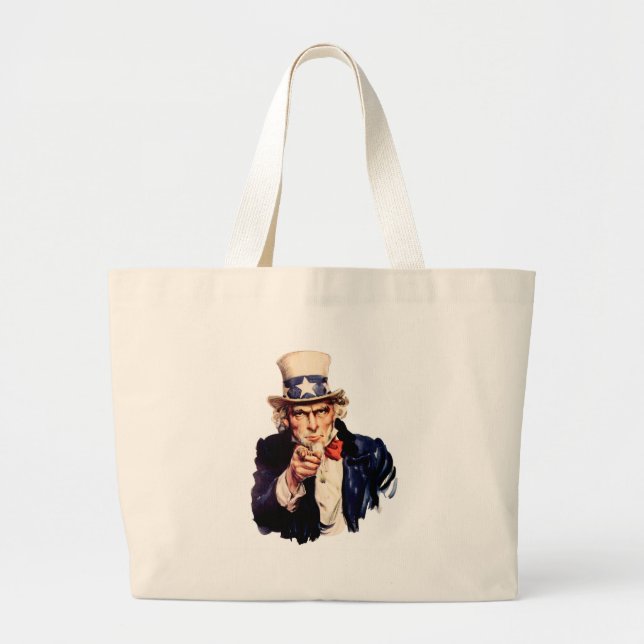 Uncle Sam Wants You! Large Tote Bag (Front)
