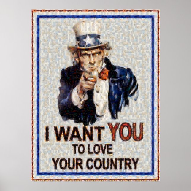 Uncle Sam Wants You Mosiac (Made from 3000 photos) Poster (Front)
