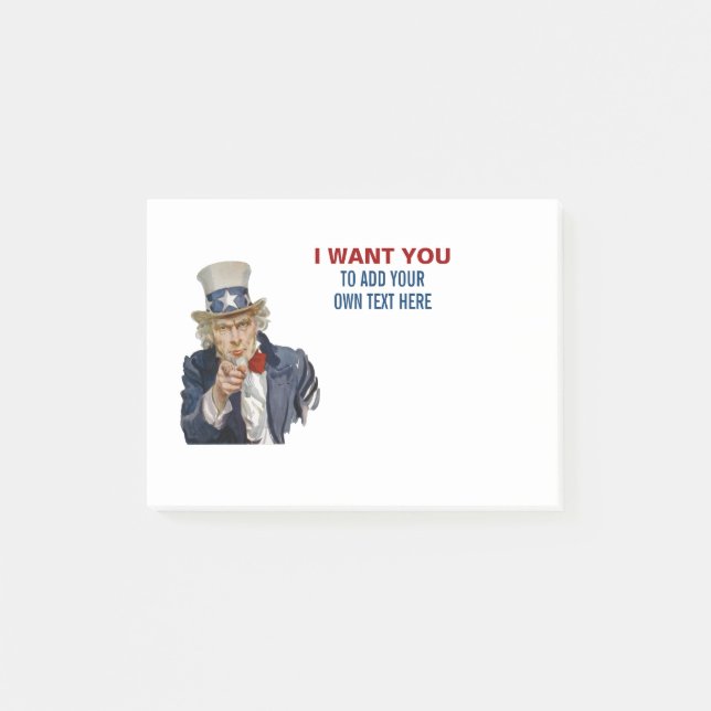 Uncle Sam Wants You To Make Your Own Post-it Notes (Front)