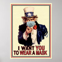 Uncle Sam Wants You to Wear a Face Mask USA Office