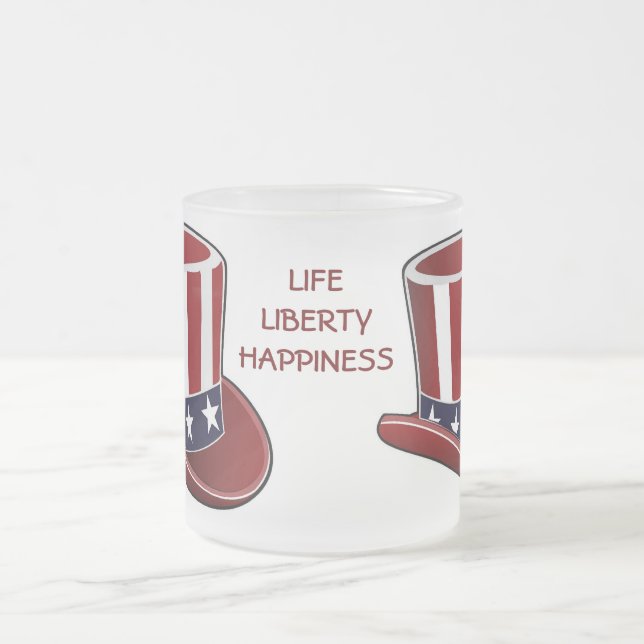Uncle Sam's Hat "Life Liberty Happiness" Mug (Center)