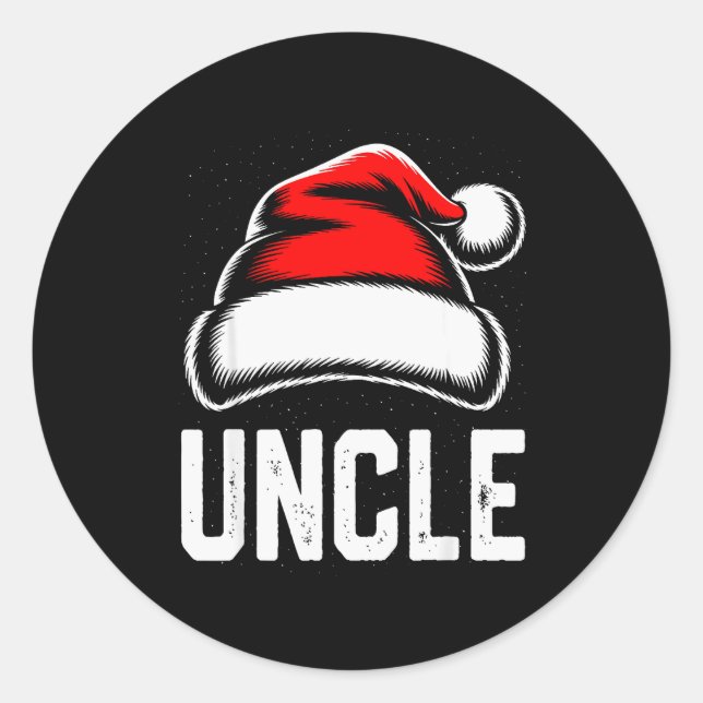 Uncle Santa Christmas Family Matching Pajamas Xmas Classic Round Sticker (Front)