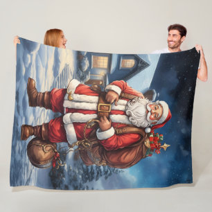Uncle Santa Fleece Blanket