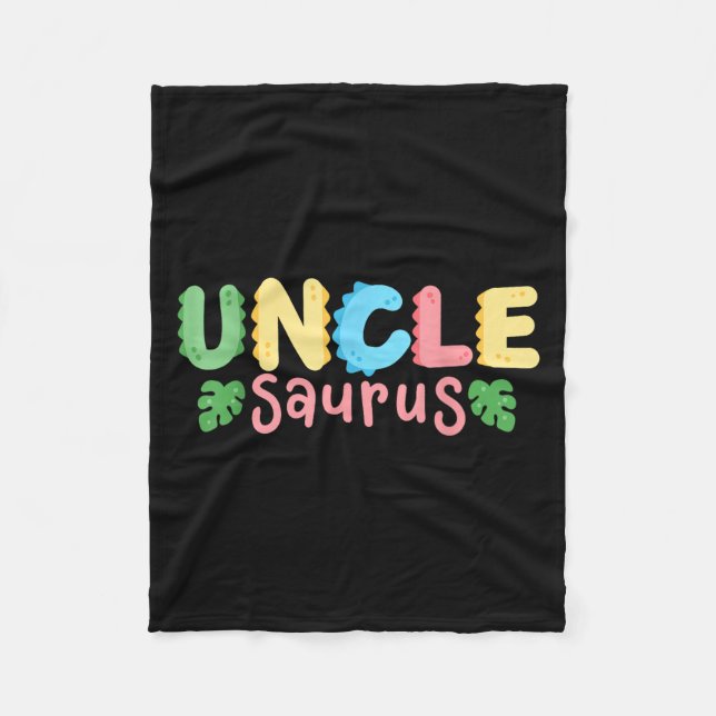 Uncle Saurus Kids Dinosaur Birthday Party Family M Fleece Blanket (Front)