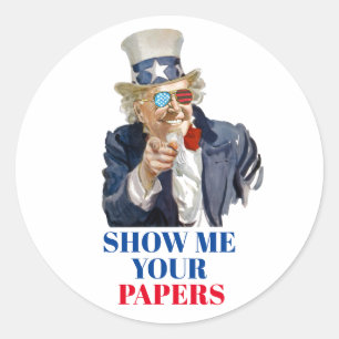 Uncle Scam Classic Round Sticker