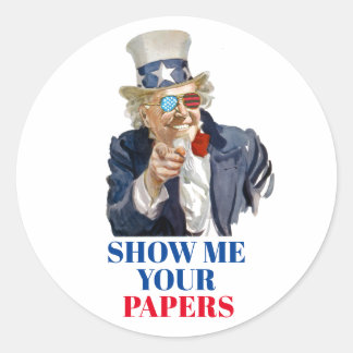 Uncle Scam Classic Round Sticker