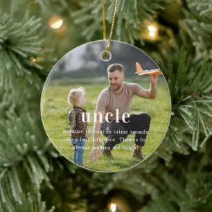 Uncle   Sentimental Photo Keepsake Christmas Ceramic Tree Decoration