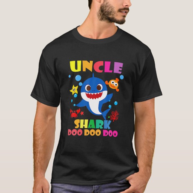 Uncle Shark Doo Doo Funny Baby Mummy Daddy Kids T-Shirt (Front)