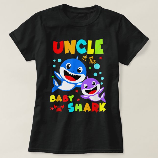 Uncle Shark Uncle Shark Tees Shirt Family Mother's (Design Front)