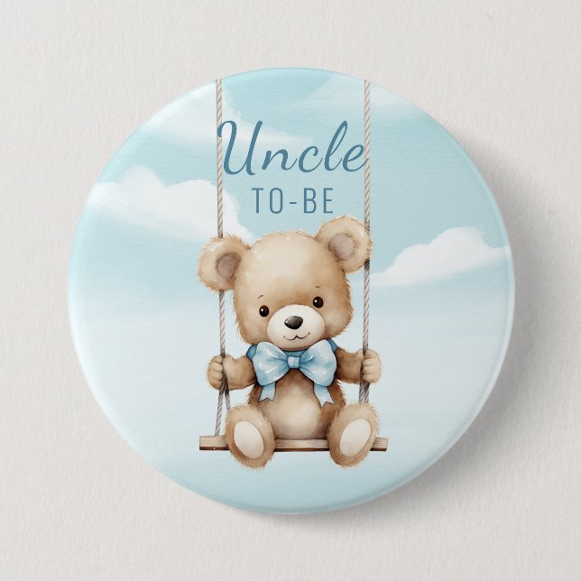 Uncle To Be Teddy Bear Swing 7.5 Cm Round Badge (Front)