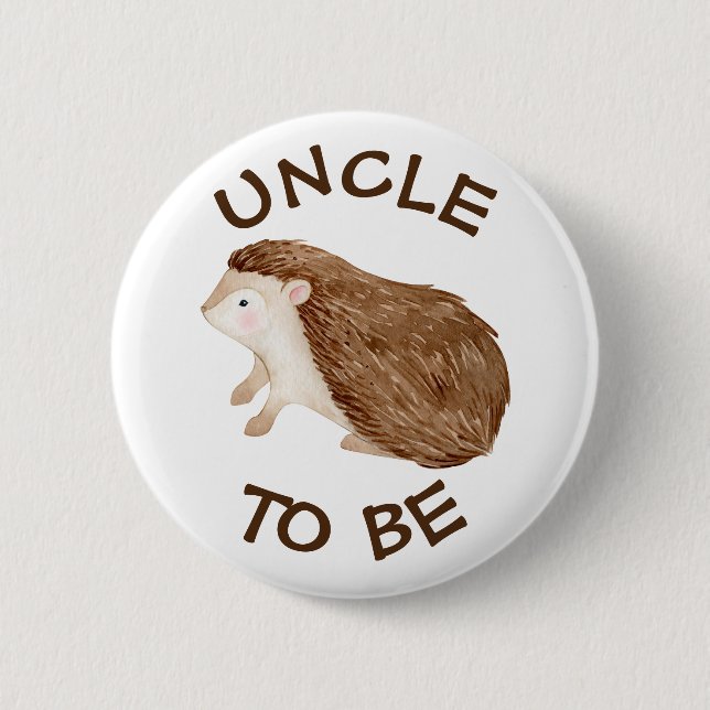 Uncle to be Woodland Animals Baby Shower Button (Front)