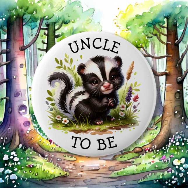 Uncle to be | Woodland Themed Baby Shower  6 Cm Round Badge (Creator Uploaded)