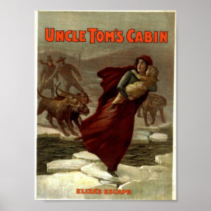 Uncle Tom's Cabin, 'Eliza's Escape' Vintage Theate Poster