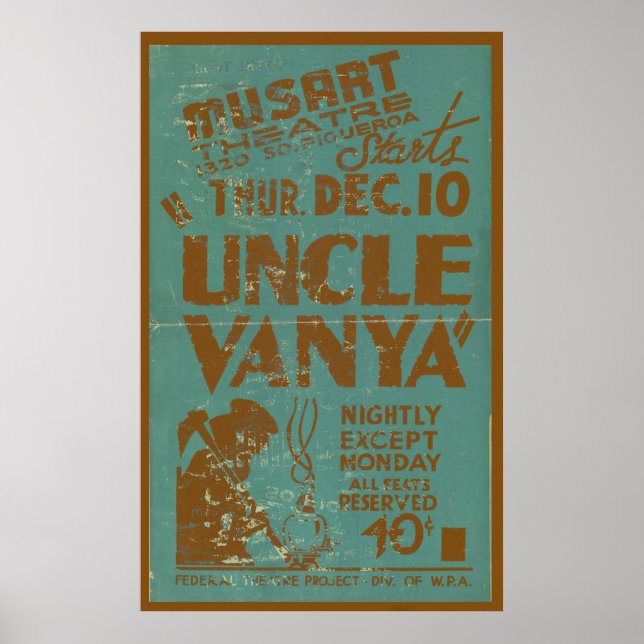 Uncle Vanya Vintage Theatre Poster (Front)