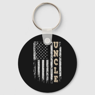 Uncle Vintage American Flag Fathers Day 4th Of Jul Key Ring