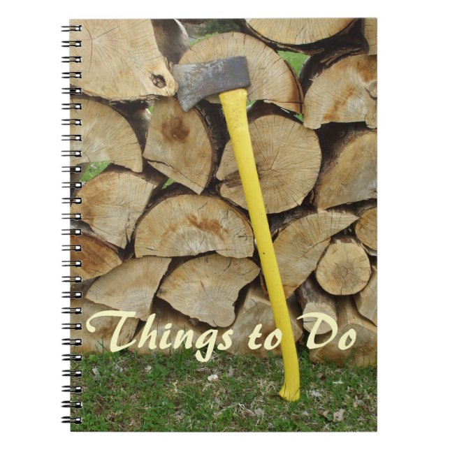Uncle's Chores-Axe and Woodpile Notebook (Front)