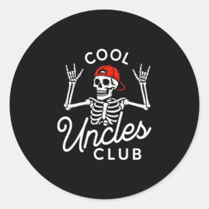 Uncles Shirt Cool Uncles Club Funny Skeleton Uncle Classic Round Sticker