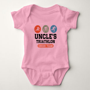 Uncle's Triathlon Cheer Team Baby Bodysuit