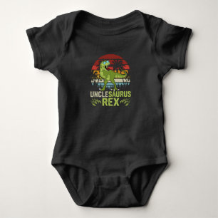 Unclesarurus Rex Cool Retro Dinosaur Design Baby Bodysuit