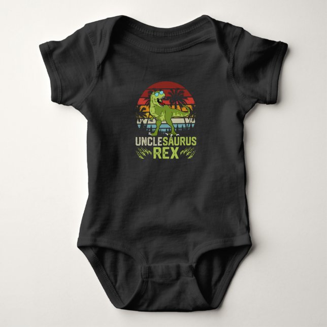 Unclesarurus Rex | Cool Retro Dinosaur Design Baby Bodysuit (Front)