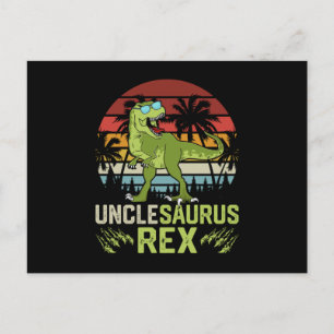 Unclesarurus Rex   Cool Retro Dinosaur Design Postcard