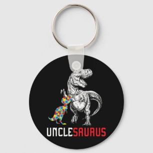 Unclesaurus Autism Awareness T-Shirt Uncle Saurus Key Ring