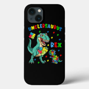 Unclesaurus Autism Awareness Uncle Dinosaur Puzzle iPhone 13 Case