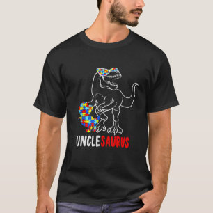 Unclesaurus Dinosaur T Rex Uncle Saurus Autism Awa T-Shirt