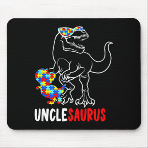 Unclesaurus T Rex Dinosaur Autism Awareness Uncle Mouse Mat