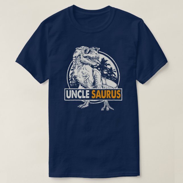 Unclesaurus T rex Dinosaur Men Uncle Saurus T-Shirt (Design Front)