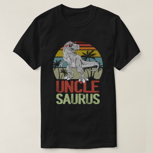 Unclesaurus T Rex Dinosaur Uncle Saurus Family T-Shirt (Design Front)